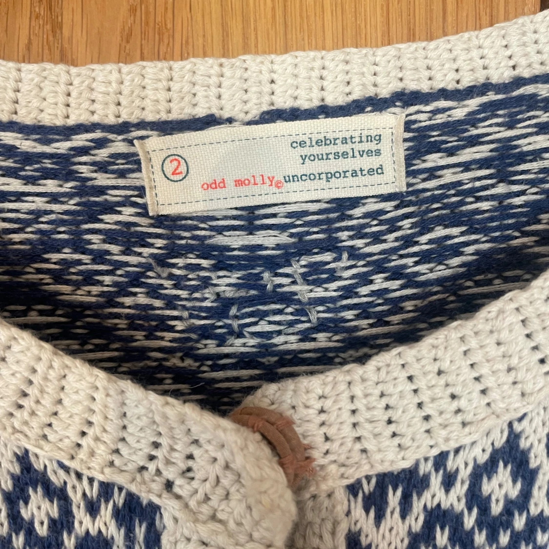 Blåvit stickad kofta Odd Molly - 1