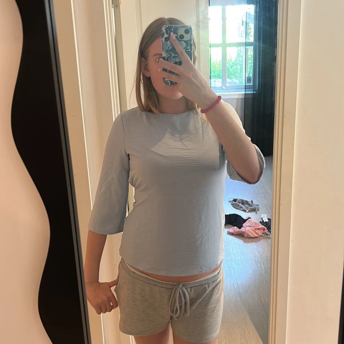 Ljusblå omlottblus från Vila - 1