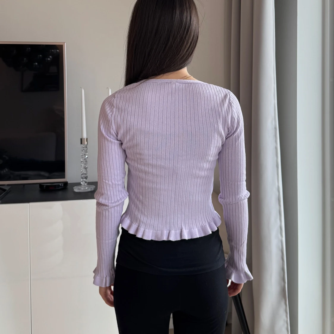 Ljuslila ribbad kofta - 2