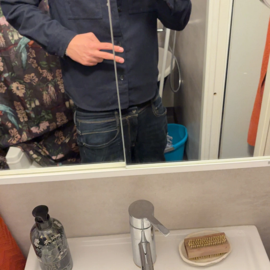 Mörkblå overshirt från H&M - 2