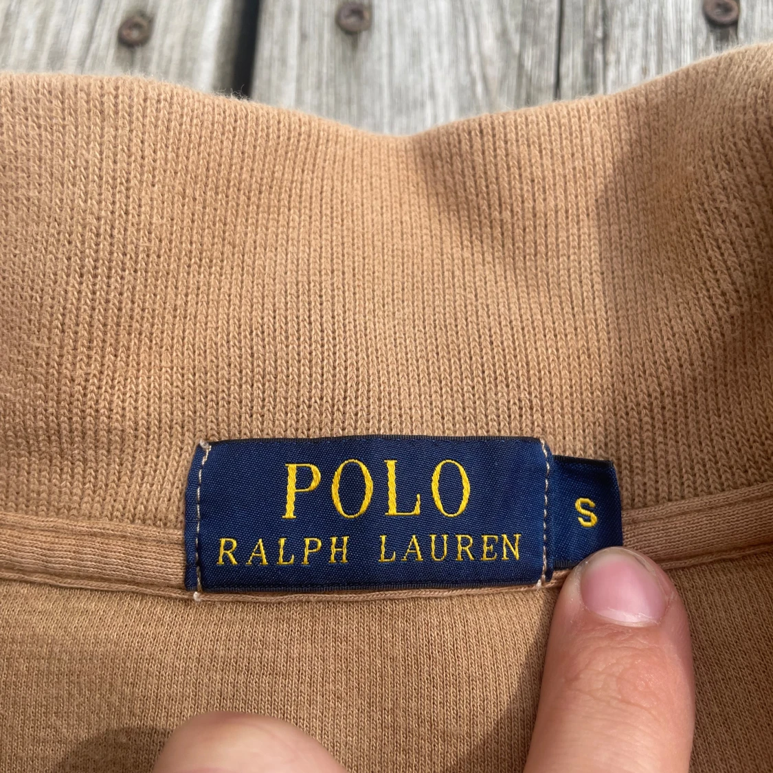 Beige stickad tröja med halv dragkedja från Polo Ralph Lauren - 1