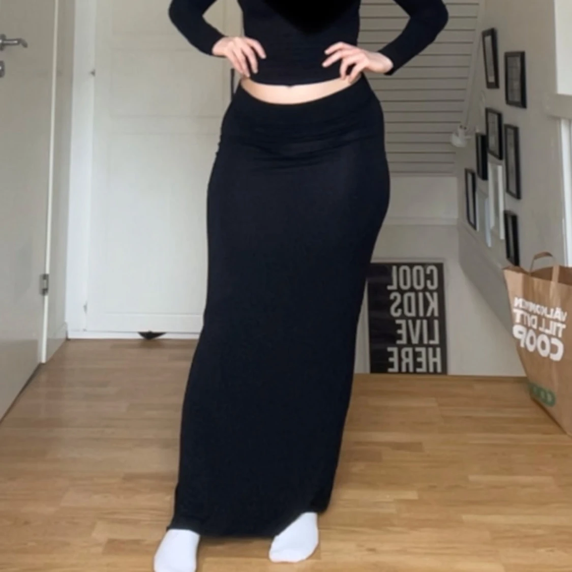 Svart långkjol med stretch