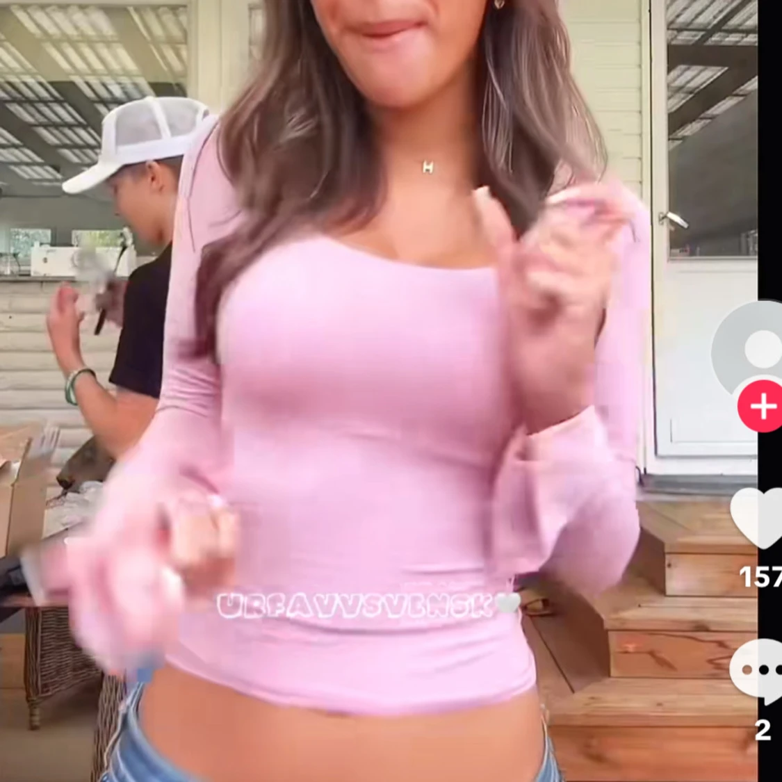 rosa långärmad tröja - 1