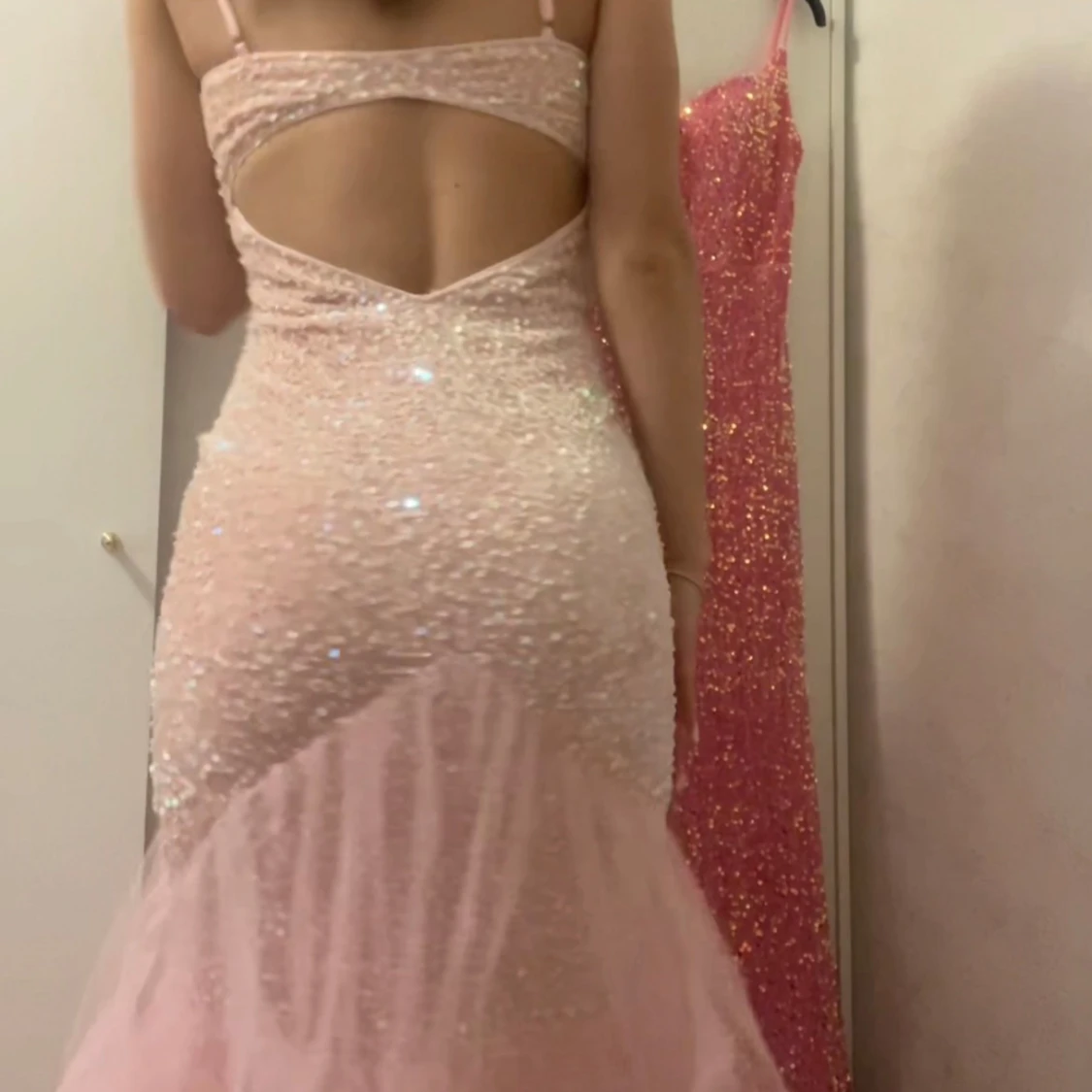 Rosa glittrig bal/festklänning - 2