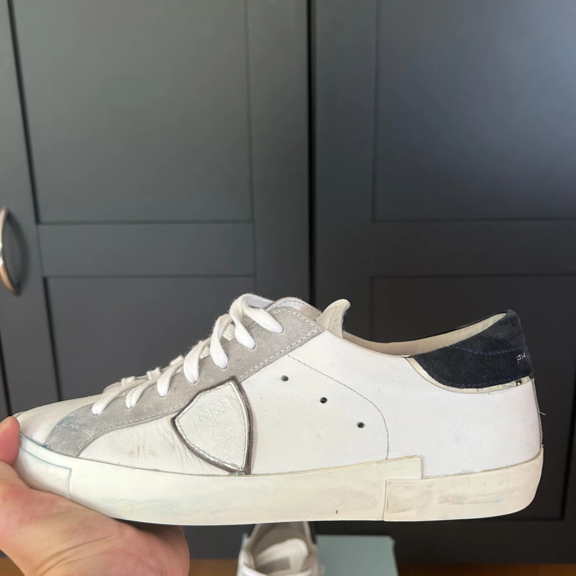 Philippe Model vita sneakers i skinn - 3