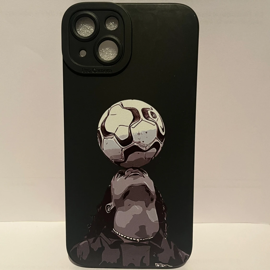 Svart mobilskal med fotbollstryck - 1