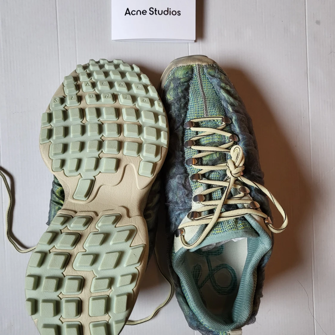 Acne Studios Bubba M sneakers i blågrönt - 3