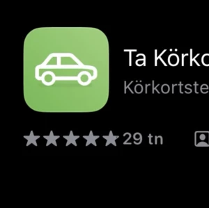 Ta Körkort App från Teoriappar Sverige AB - Säljer tillgång till min app för HÄLFTEN av orginala priset! Jag klarade min teori på första försöker pga denna app!! Jag tar emot swish om ni vill det
