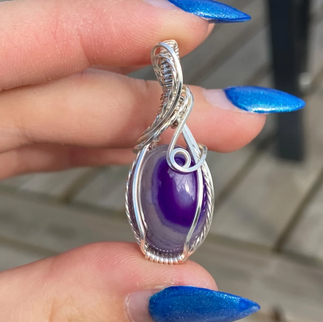 Silverberlock med lila agat - 1