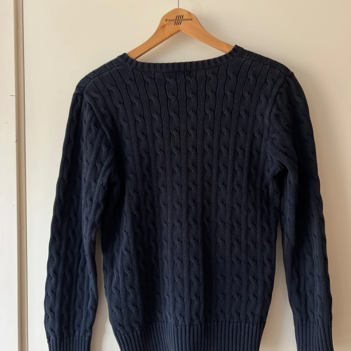 Mörkblå kabelstickad tröja Polo Ralph Lauren - 1