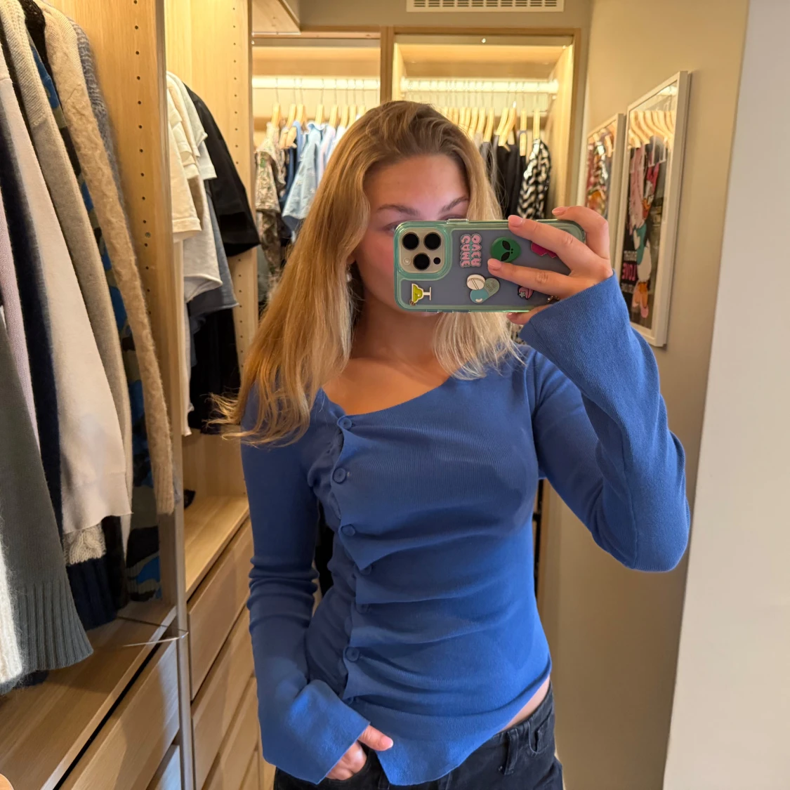 Blå asymmetrisk topp från Zara - 1