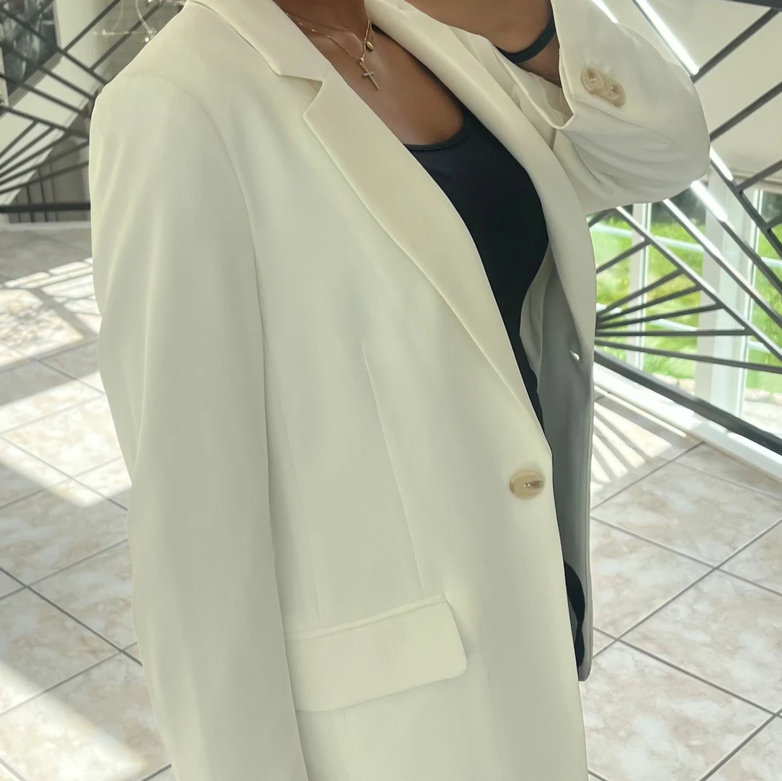 Vit kavaj med klassisk passform - 1