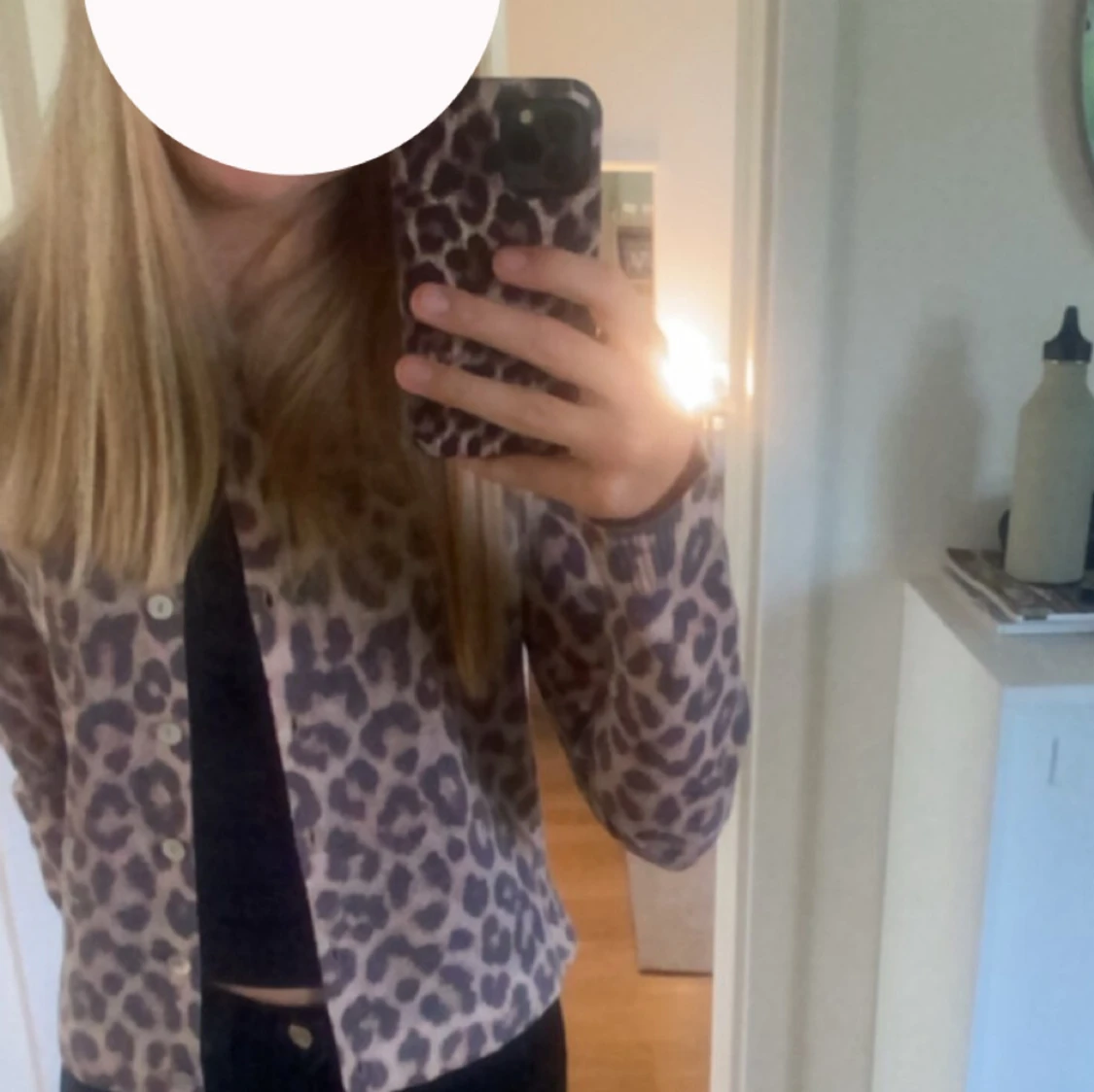 Leopardmönstrad kofta