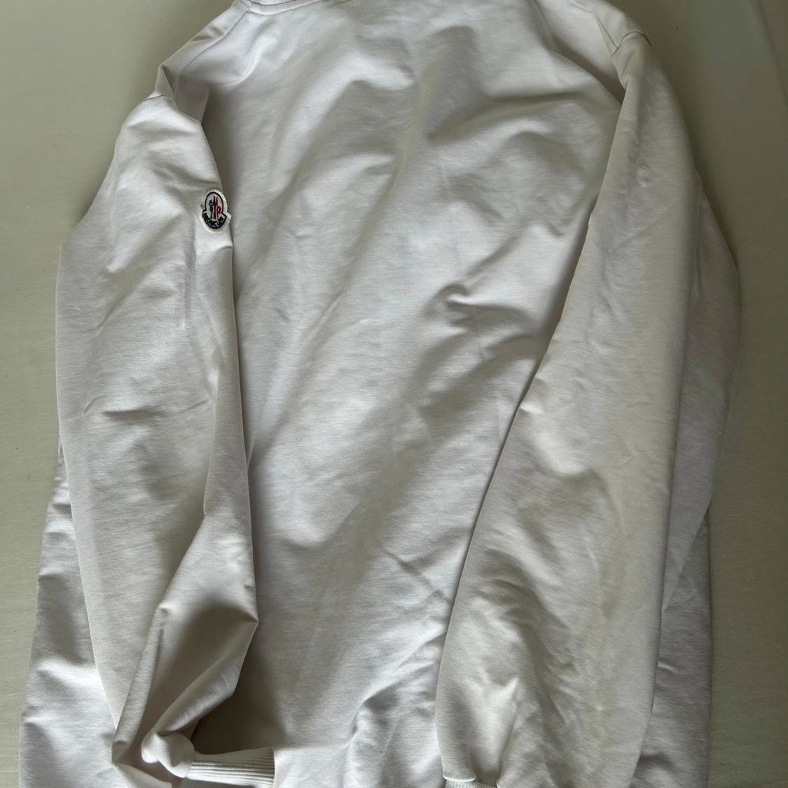 Vit Moncler hoodie med broderad logga - 1