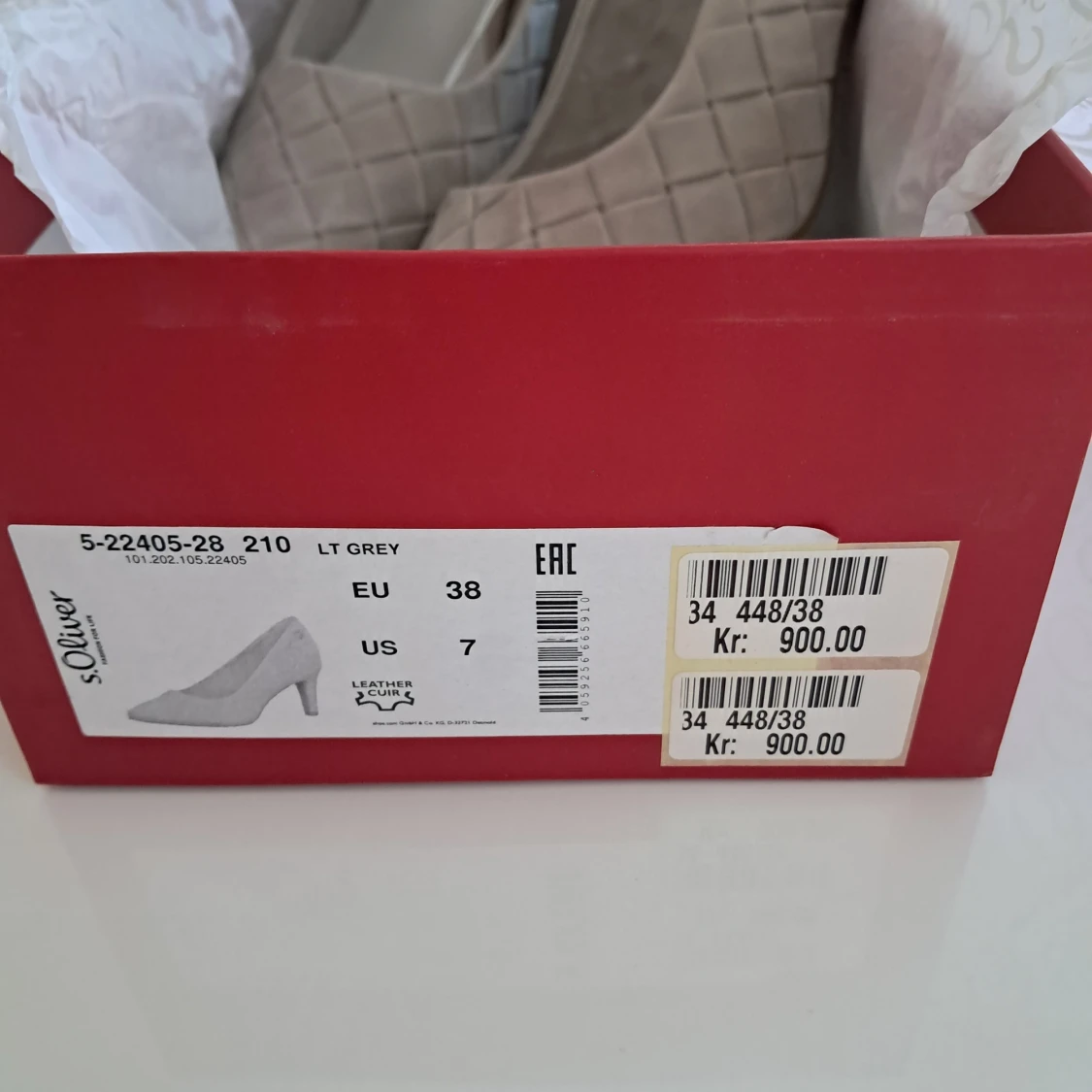 Beige pumps i läder från s.Oliver - 4