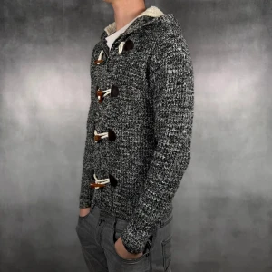 Cardigan med fodrad luva - - Fet & Unik Cardigan med fodrad luva — Storlek S — 9/10 - Bra skick utan skavanker — Inkluderat - Cardigan — Modellen är 180cm, 65kg