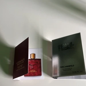 2X bubdel Versace Eros Flame och Karl ikonik plus valfri 2ml sample - Säljer dessa två samples och man får 2ml gratis från valfri parfym i min kollektion. Sprayat med dem några enstaka spray 
