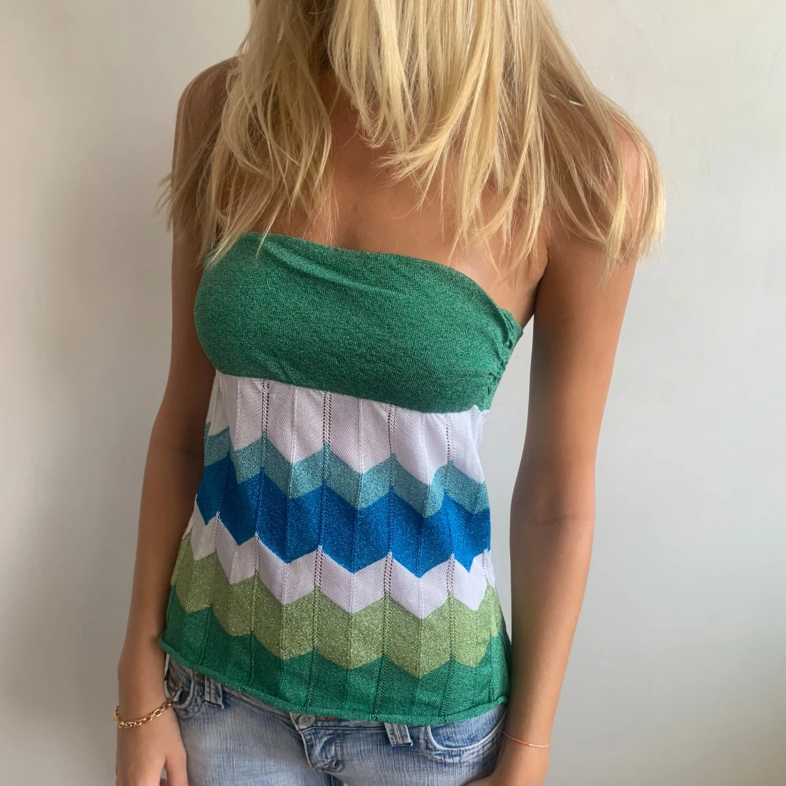 Missoni mönstrad tubtopp med glitter