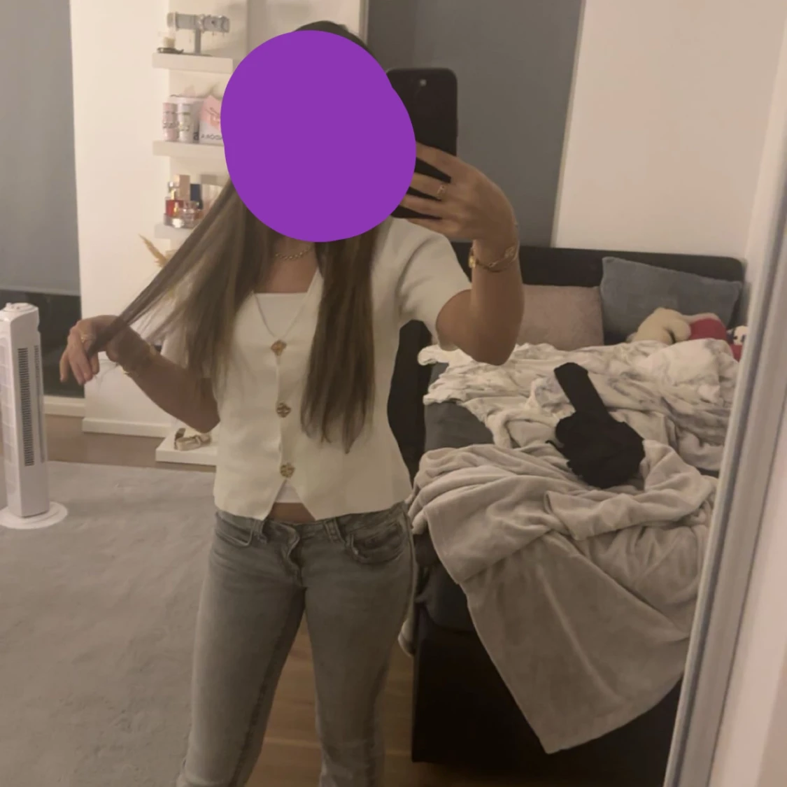 Grå jeans med bootcut