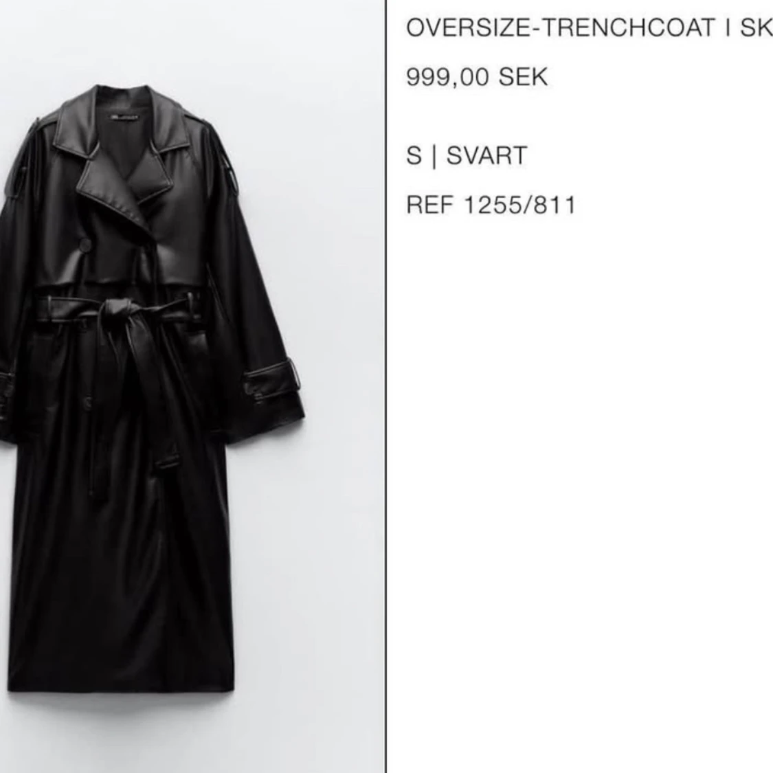 Svart oversize skinnkappa  - 2