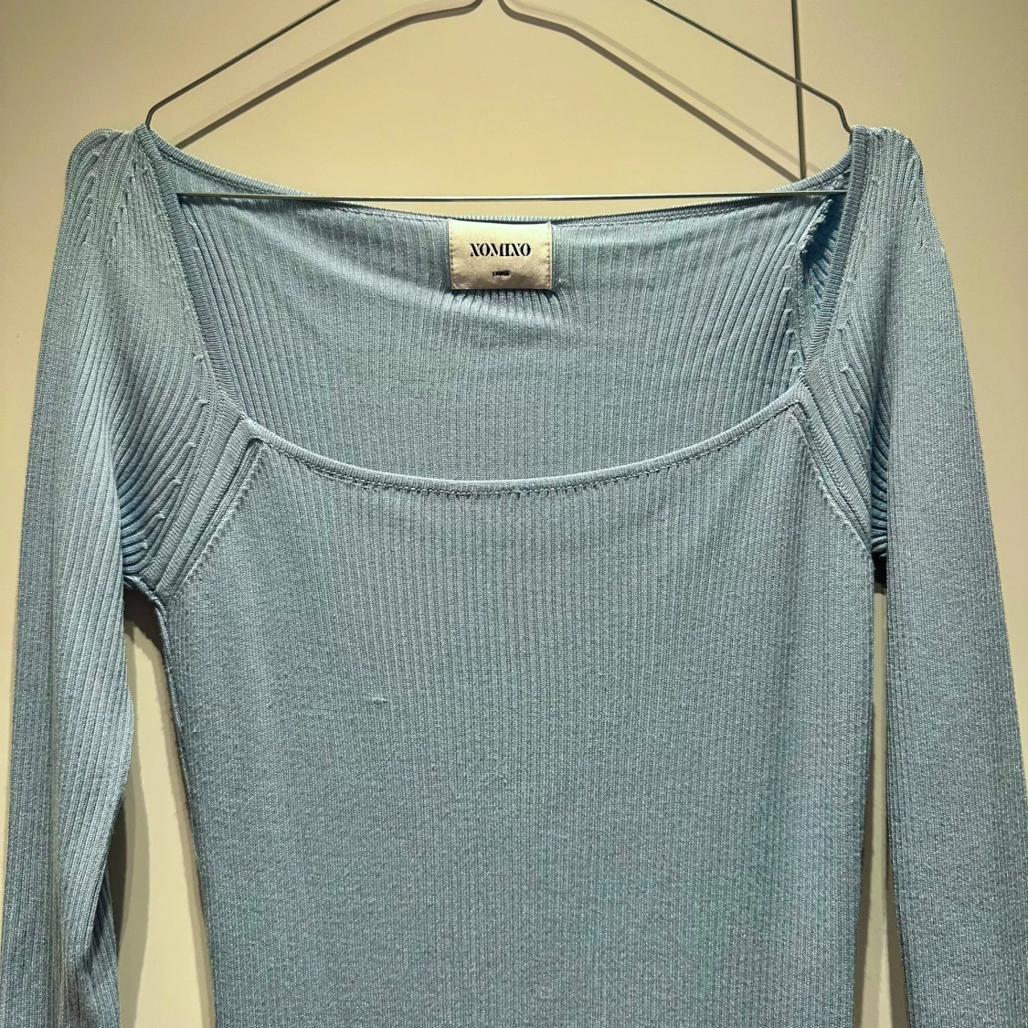 Ljusblå ribbad långklänning  - 3