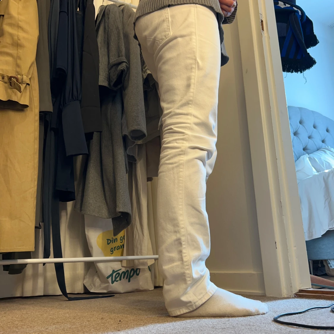 Vita straight jeansbyxor - 3