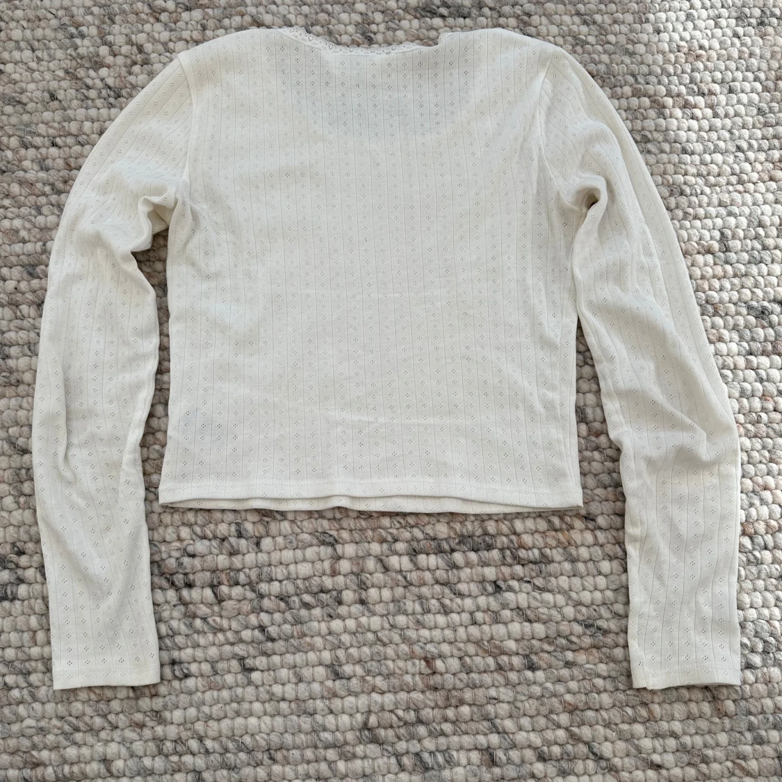 Vit långärmad topp  - 3