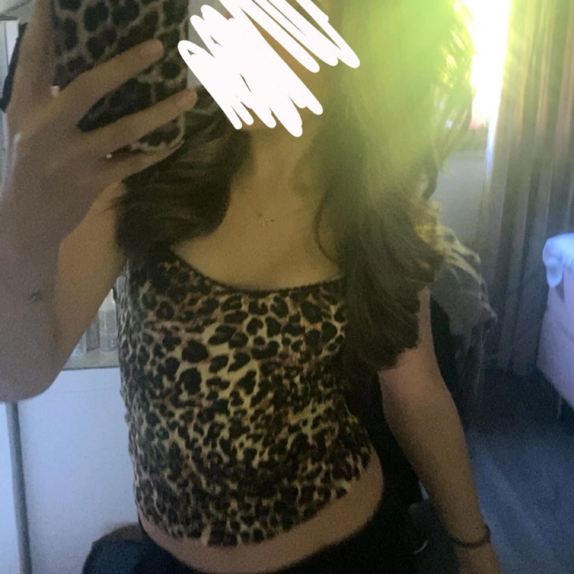 Leopardmönstrad croppad topp - 1