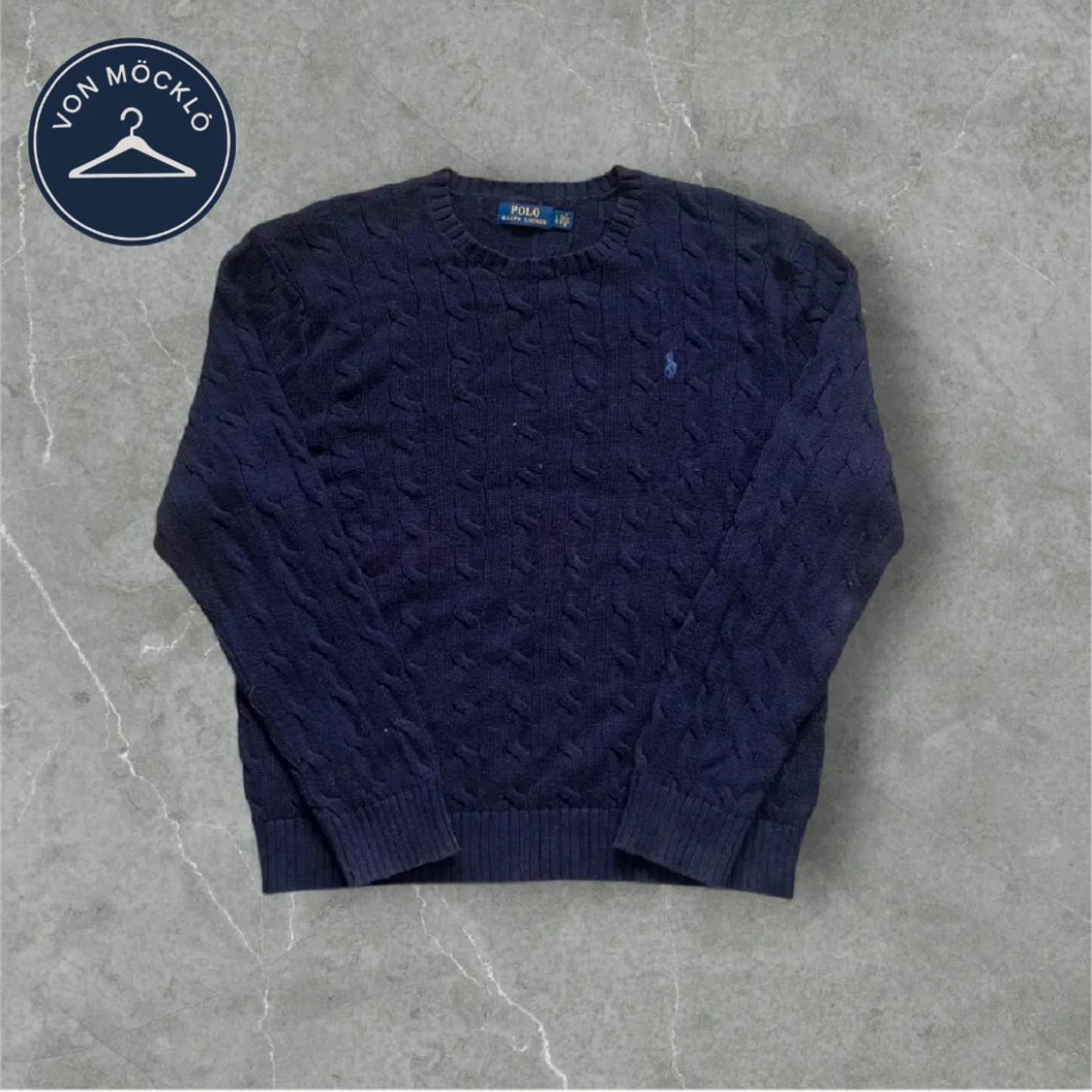 Mörkblå stickad tröja från Polo Ralph Lauren