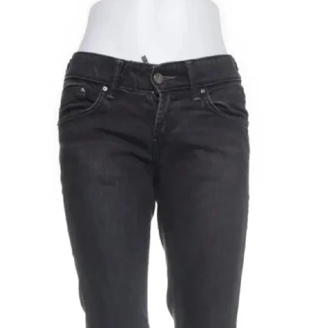 Svarta bootcut jeans med slitningar - 1