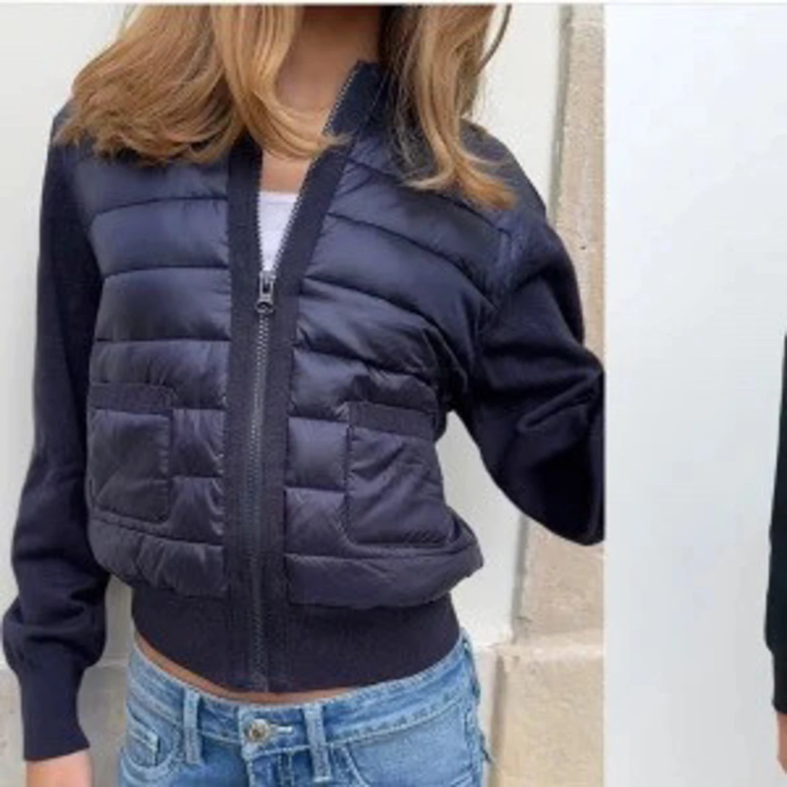 Mörkblå gina bomberjacka liknar Moncler - 1