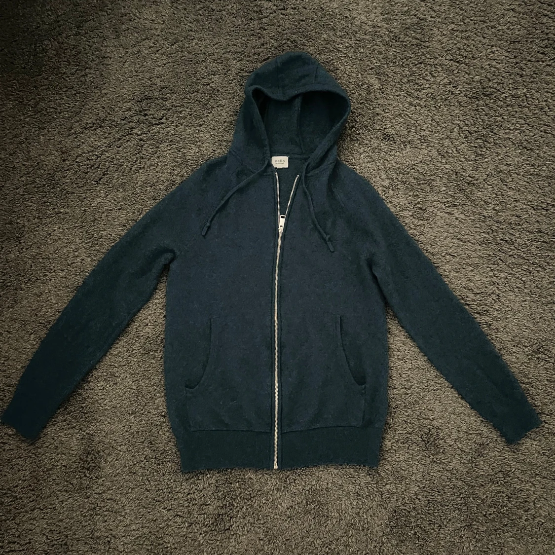 Stickad fullzip hoodie 