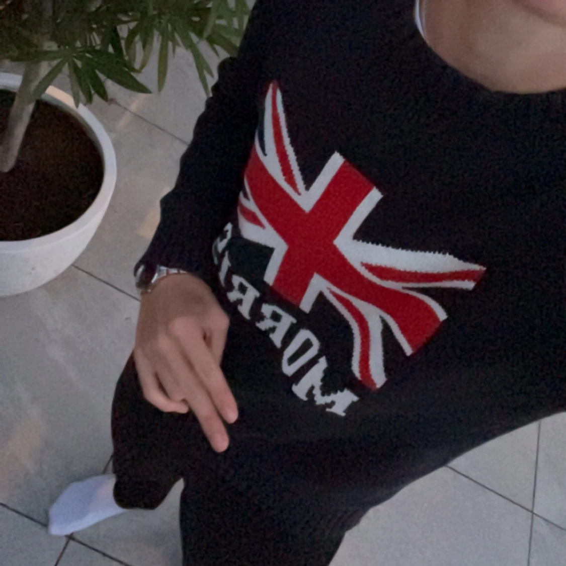 Morris stickad tröja med flagga - 3