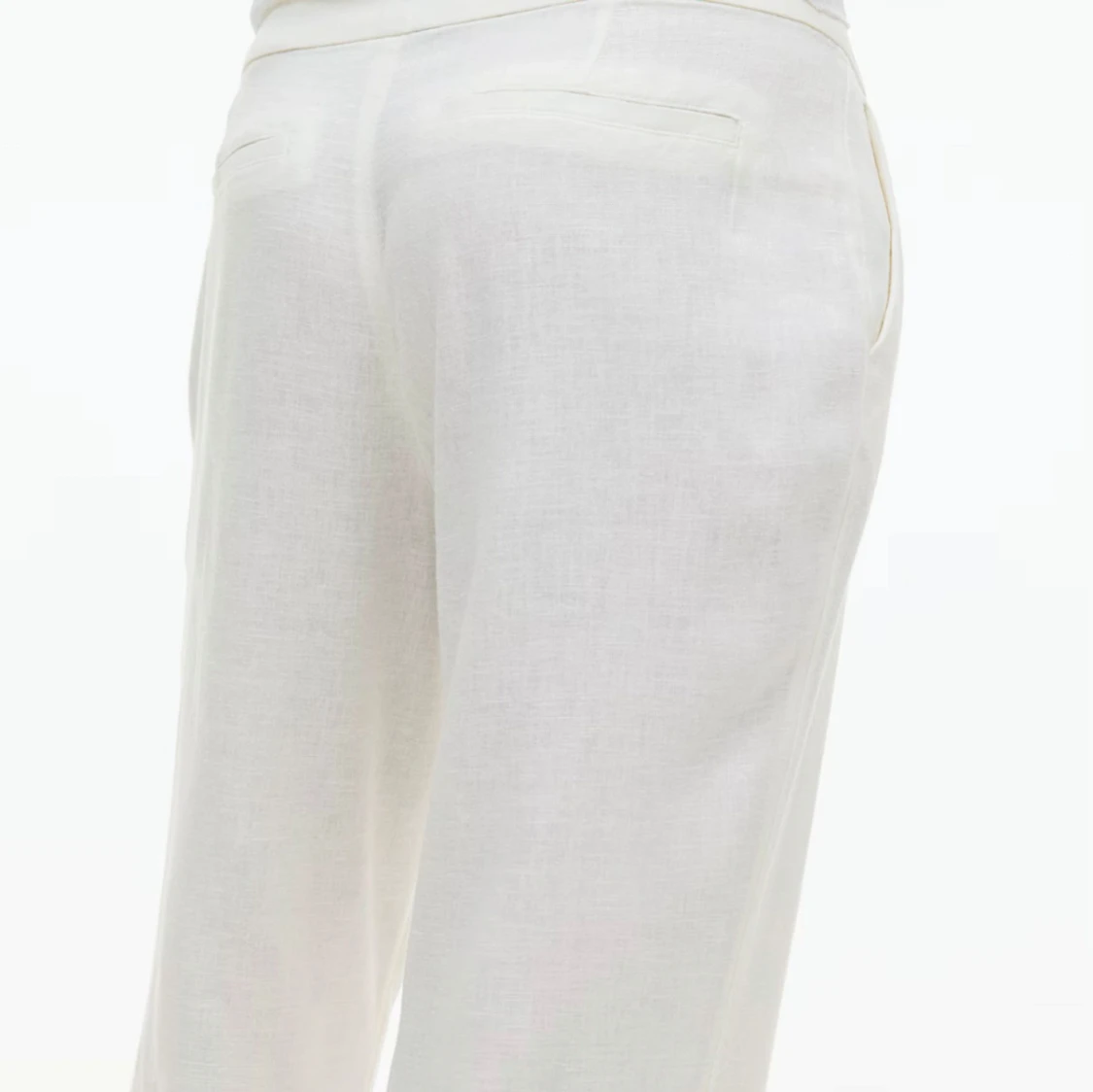 Vita linnebyxor med wide fit - 3