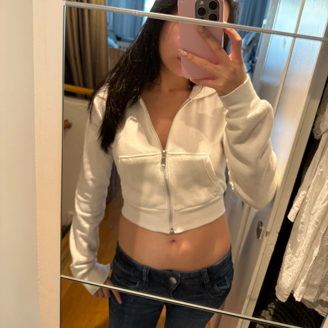 Croppad zipup hoodie - 1