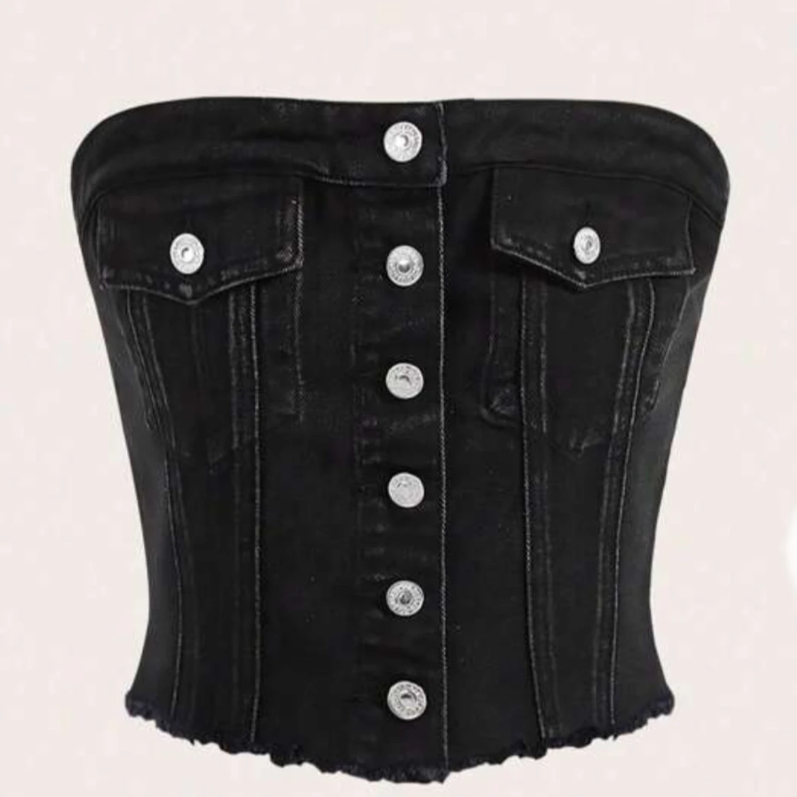 Svart jeanskorsett med knappar