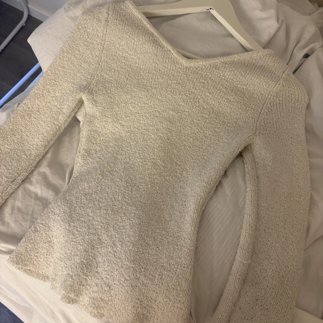 Vit stickad tröja från H&M XS - 1