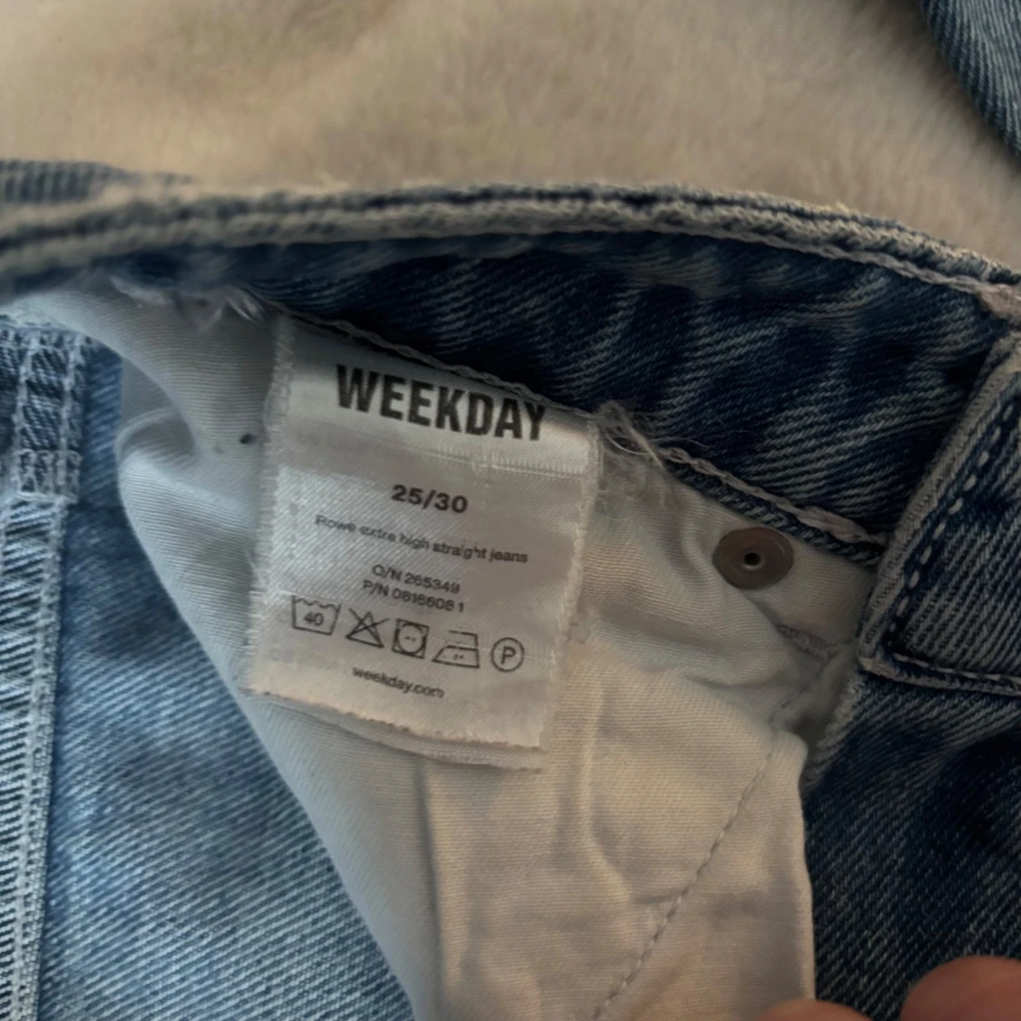 Weekday Rowe ljusblå raka jeans - 3
