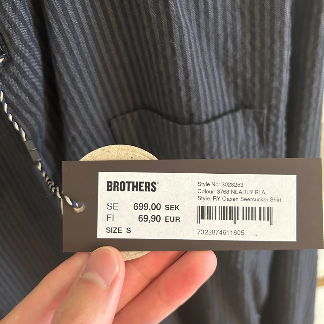 Randig blå henley från Riley - 3