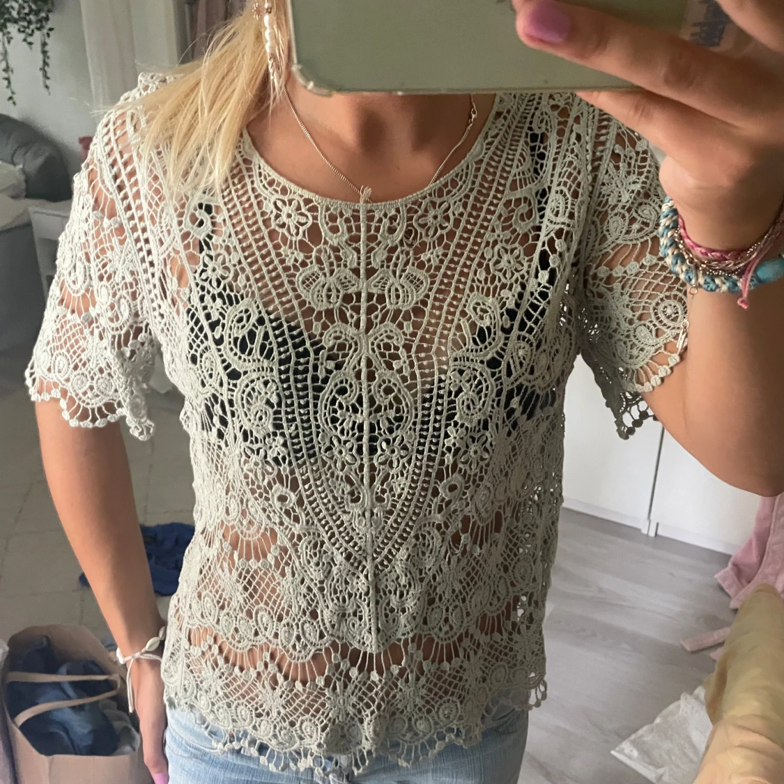 Ljusgrön spetsblus från Costes - 1