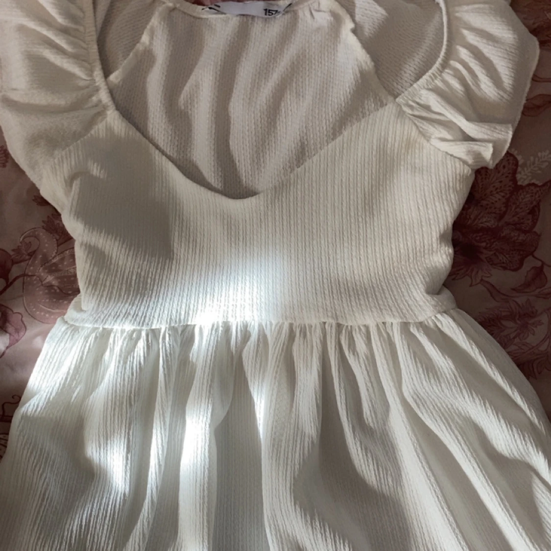 Vit volang linne/topp från Lager 157  - 2