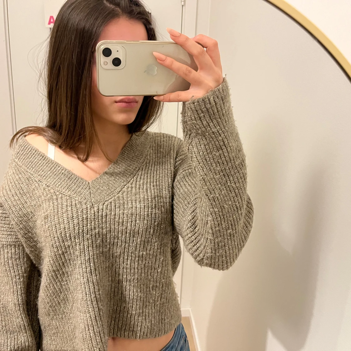 Beige brun tröja  - 1