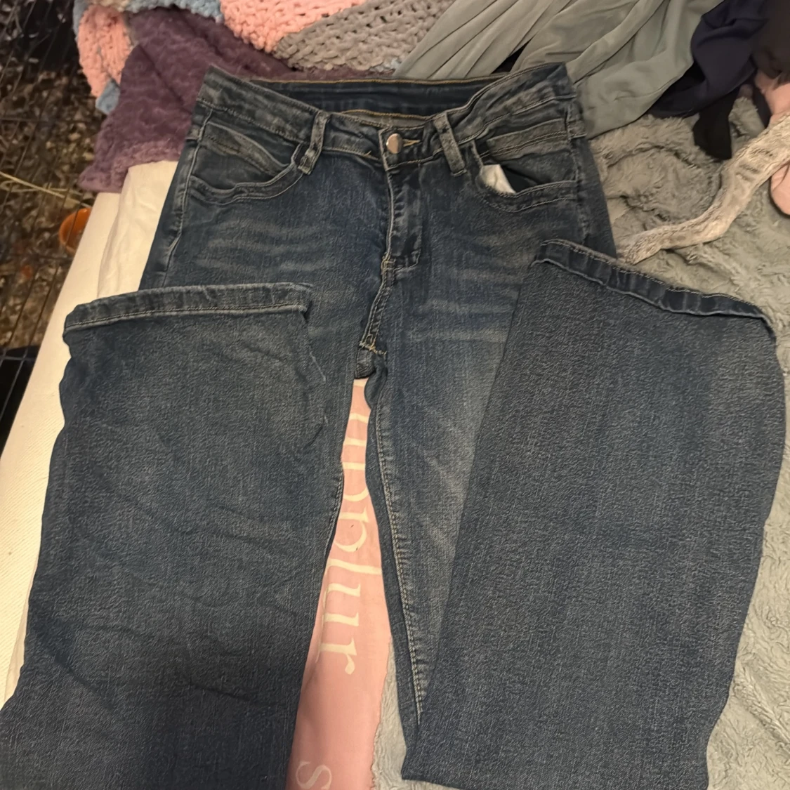 Blå jeansbyxor med normal passform - 3