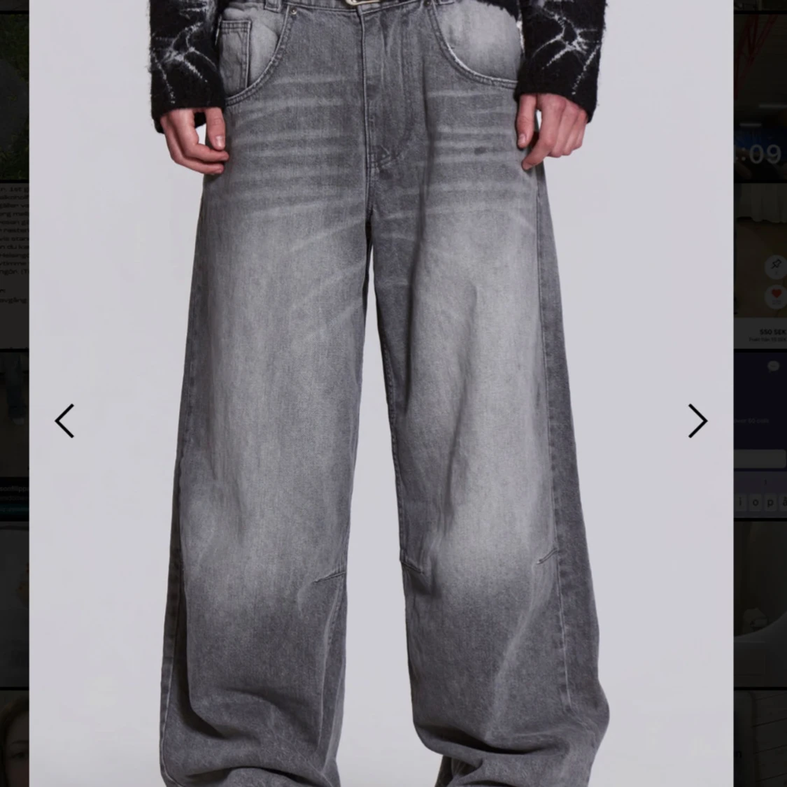 Grå wide leg jeans från Jaded London