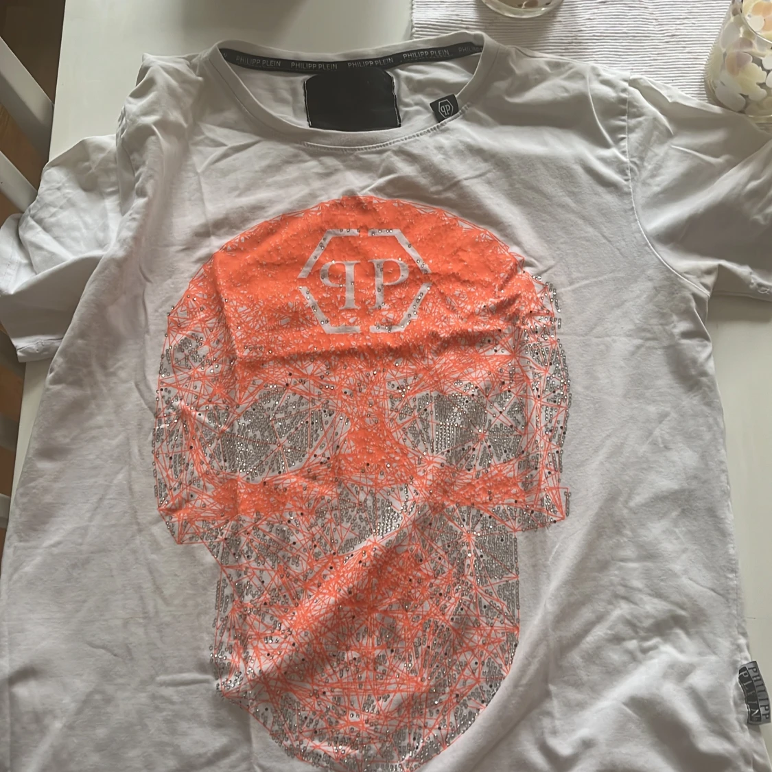 Vit t-shirt med dödskalle från Philipp Plein - 2