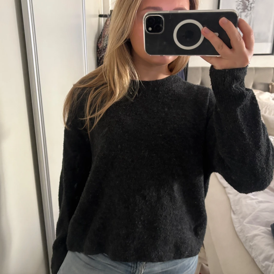 Mörkgrå stickad tröja - 2