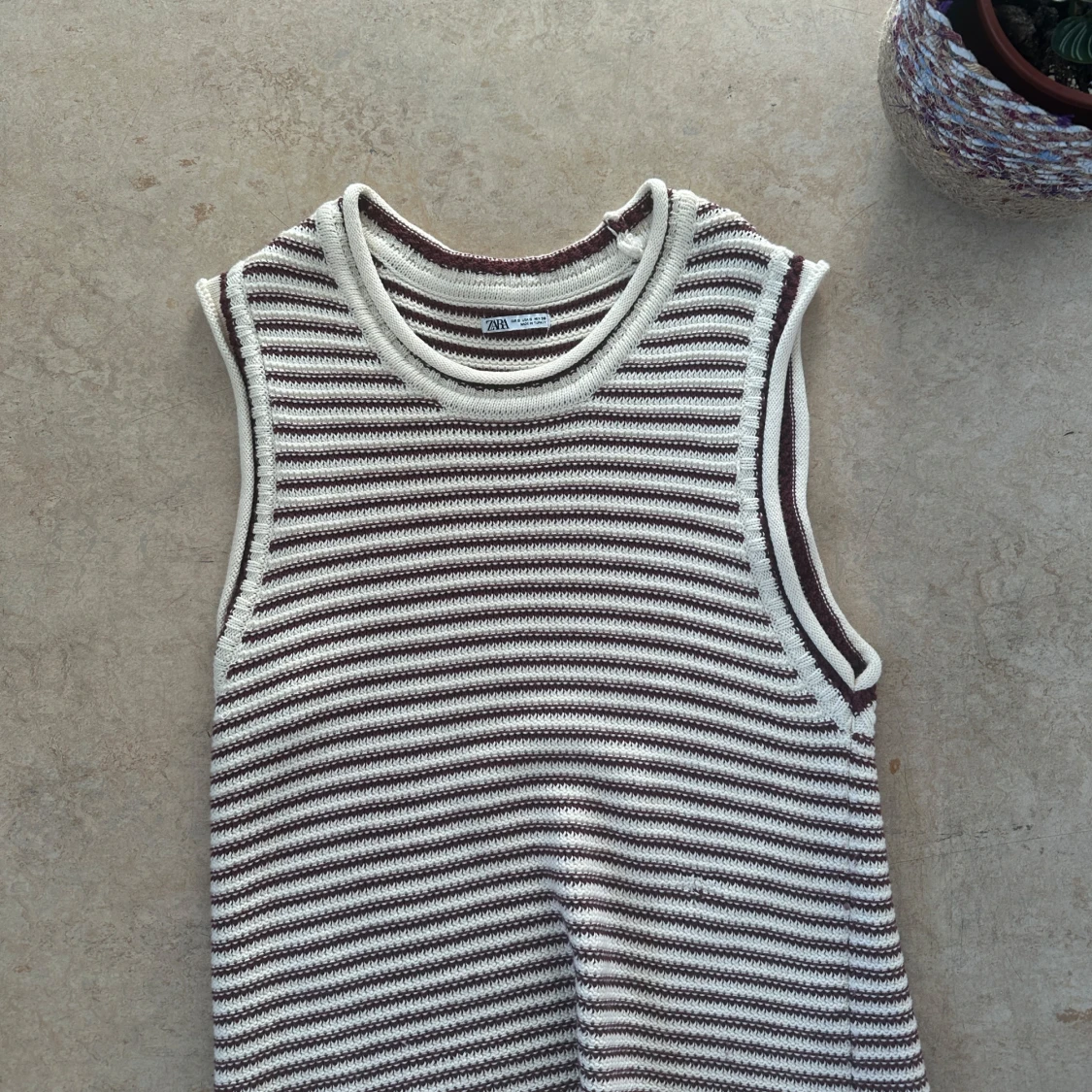 Randig stickad väst från Zara - 3