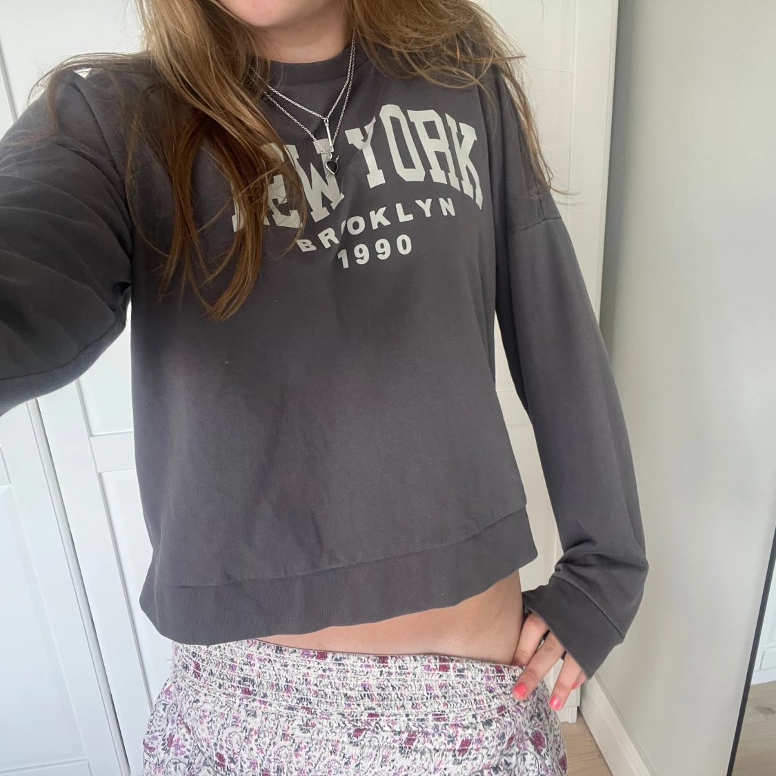 Grå sweatshirt/collegetröja - 2