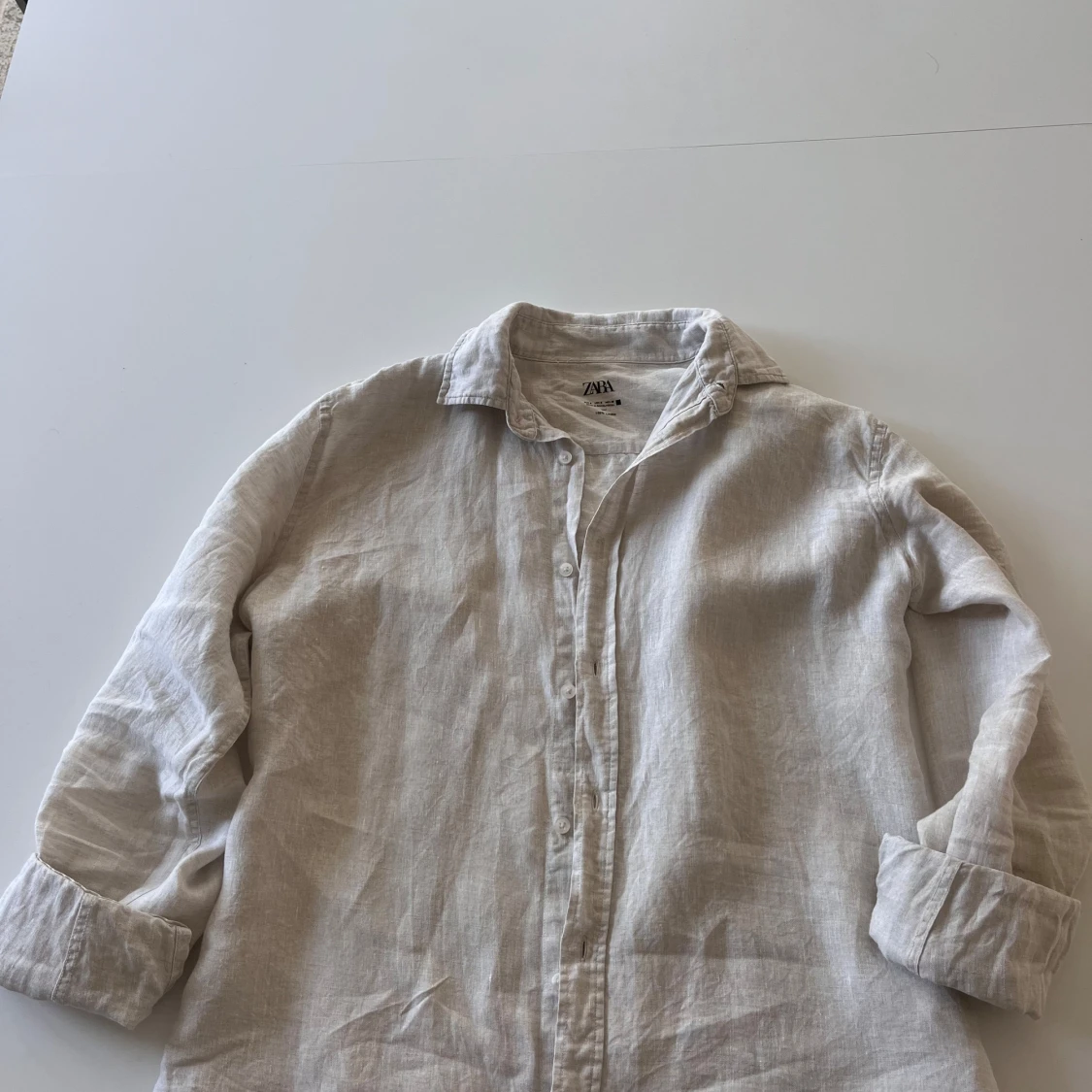 Beige linneskjorta  - 2