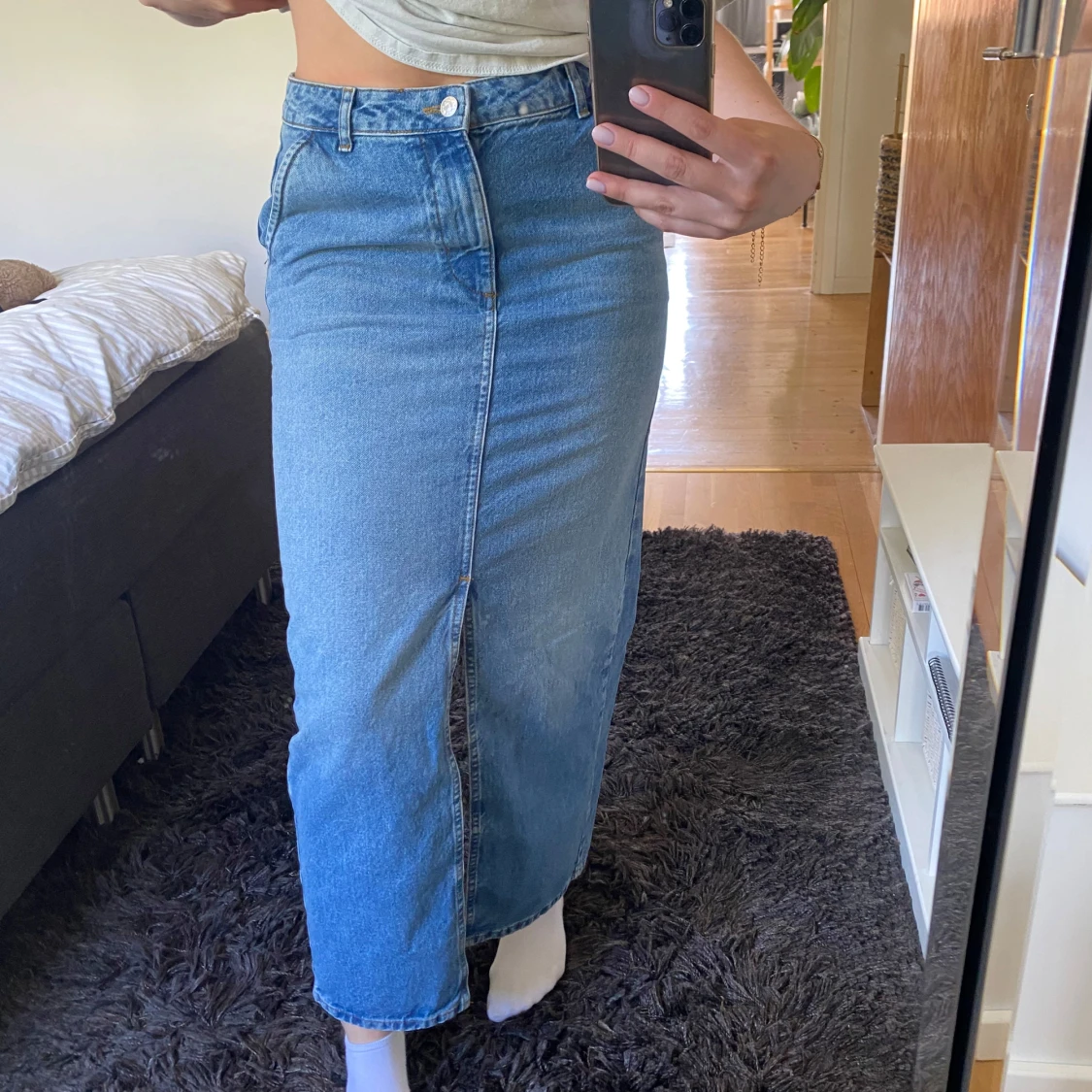 Jeanskjol med slits från NA-KD